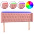Cabecero con LED de terciopelo rosa 163x16x78/88