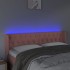 Cabecero con LED de terciopelo rosa 163x16x78/88