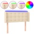 Cabecero con LED de tela crema 103x16x78/88