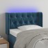 Cabecero con LED de terciopelo azul oscuro 83x16x78/88