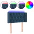 Cabecero con LED de terciopelo azul oscuro 83x16x78/88