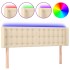 Cabecero con LED de tela crema 147x16x78/88