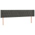 Cabecero con LED de terciopelo gris oscuro 183x16x78/88