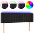 Cabecero con LED de terciopelo negro 147x16x78/88