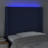 Cabecero con LED de tela azul 83x16x118/128