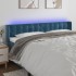 Cabecero con LED de terciopelo azul oscuro 183x16x78/88