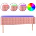 Cabecero con LED de terciopelo rosa 163x16x78/88