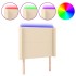 Cabecero con LED de tela color crema 93x16x118/128