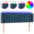 Cabecero con LED de terciopelo azul oscuro 147x16x78/88