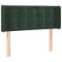Cabecero con LED de terciopelo verde oscuro 83x16x78/88