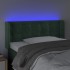 Cabecero con LED de terciopelo verde oscuro 83x16x78/88