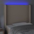 Cabecero con LED cuero sintético capuchino 83x16x118/128