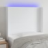 Cabecero con LED cuero sintético blanco 93x16x118/128
