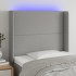 Cabecero con LED de tela gris claro 103x16x118/128