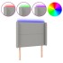 Cabecero con LED de tela gris claro 103x16x118/128