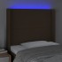 Cabecero con LED de tela marrón oscuro 93x16x118/128