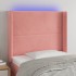 Cabecero con LED de terciopelo rosa 93x16x118/128