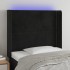 Cabecero con LED de terciopelo negro 83x16x118/128