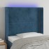 Cabecero con LED de terciopelo azul oscuro 103x16x118/128