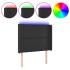 Cabecero con LED cuero sintético negro 83x16x118/128