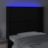 Cabecero con LED cuero sintético negro 83x16x118/128