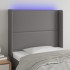 Cabecero con LED cuero sintético gris