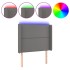 Cabecero con LED cuero sintético gris