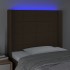 Cabecero con LED de tela marrón oscuro 103x16x118/128