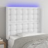 Cabecero con LED cuero sintético blanco 93x16x118/128