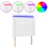 Cabecero con LED cuero sintético blanco 93x16x118/128