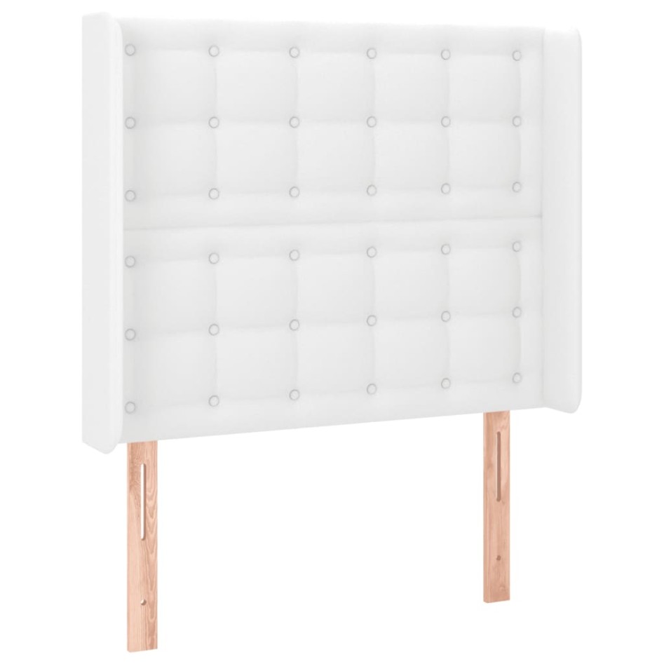 Cabecero con LED cuero sintético blanco 93x16x118/128