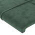 Cabecero con LED de terciopelo verde oscuro 83x16x118/128
