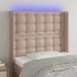 Cabecero con LED cuero sintético capuchino 83x16x118/128