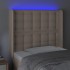 Cabecero con LED cuero sintético capuchino 83x16x118/128
