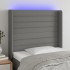 Cabecero con LED de tela gris oscuro 93x16x118/128