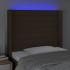 Cabecero con LED de tela marrón oscuro 83x16x118/128