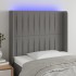 Cabecero con LED de tela gris oscuro 83x16x118/128