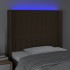 Cabecero con LED de tela marrón oscuro 83x16x118/128