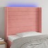 Cabecero con LED de terciopelo rosa 103x16x118/128