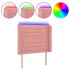 Cabecero con LED de terciopelo rosa 103x16x118/128