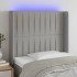 Cabecero con LED de tela gris claro 93x16x118/128