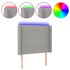 Cabecero con LED de tela gris claro 93x16x118/128