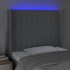 Cabecero con LED de tela gris claro 93x16x118/128