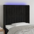 Cabecero con LED de terciopelo negro 93x16x118/128