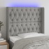 Cabecero con LED de tela gris claro 93x16x118/128