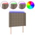 Cabecero con LED de tela gris taupe 83x16x118/128