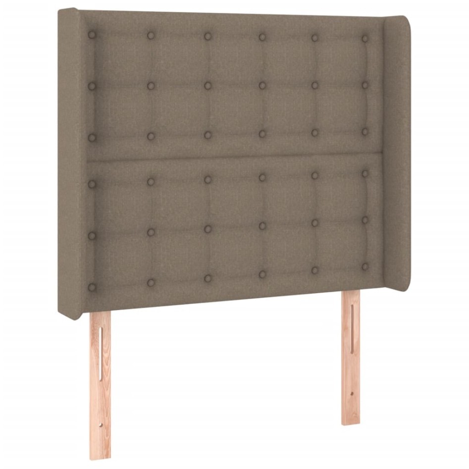 Cabecero con LED de tela gris taupe 83x16x118/128