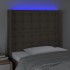 Cabecero con LED de tela gris taupe 83x16x118/128