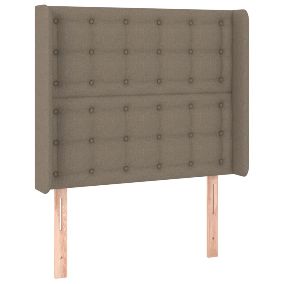 Cabecero con LED de tela gris taupe 103x16x118/128