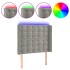 Cabecero con LED de terciopelo gris claro 83x16x118/128